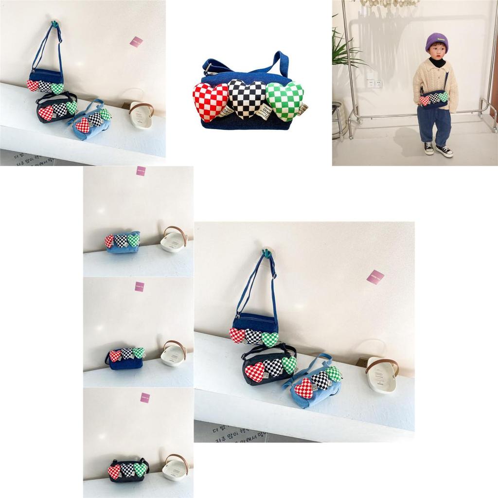 Stylish Baby Coin Purse Adorable Korean Style Children Shoulder Bag With Heart Design