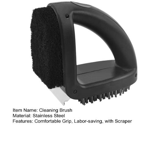 Чистящая щетка 3-в-1 Щетка для чистки гриля со скребком Эргономичный дизайн Чистящая губка Сетка для барбекю Проволочная щетка для мытья Инструмент для барбекю