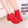 Girls and Ankle Boots Autumn and Winter New Children's Cotton Boots Girls High Heel Princess Shoes Medium and Older Children's Parent-child Boots