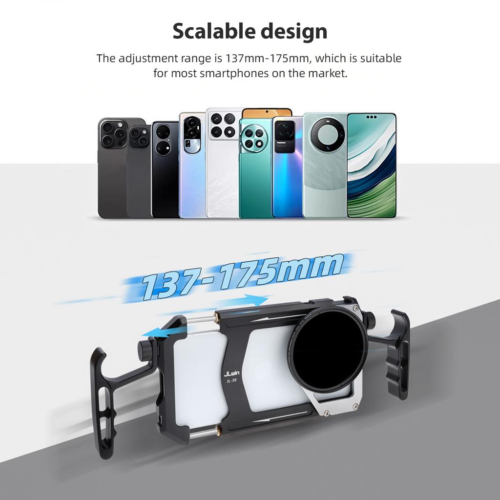 Универсальный комплект для видеосъемки смартфона с двумя ручками, металлическая клетка для телефона, портативное видео для телефона