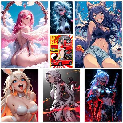 Домашний декор Картина Милая маленькая Лоли Аниме Девушка Плакат Милая Лолита Манга Фигурка Белые бумажные постеры и принты Бар Спальня Украшения Фреска