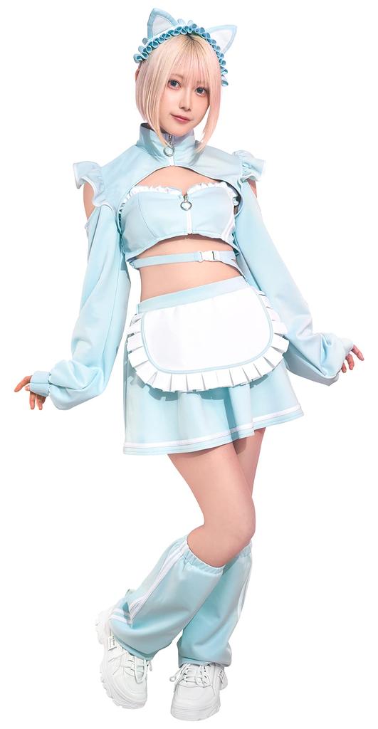 Clearstone SugarWhip Cosplay Halloween Cat Ear Jersey Maid Blue Women's
