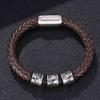 Fashion Men Jewelry Leather Bracelet Viking Charm Stainless Steel Cuff Bracelets With Strong Clasp Fashion Bangles