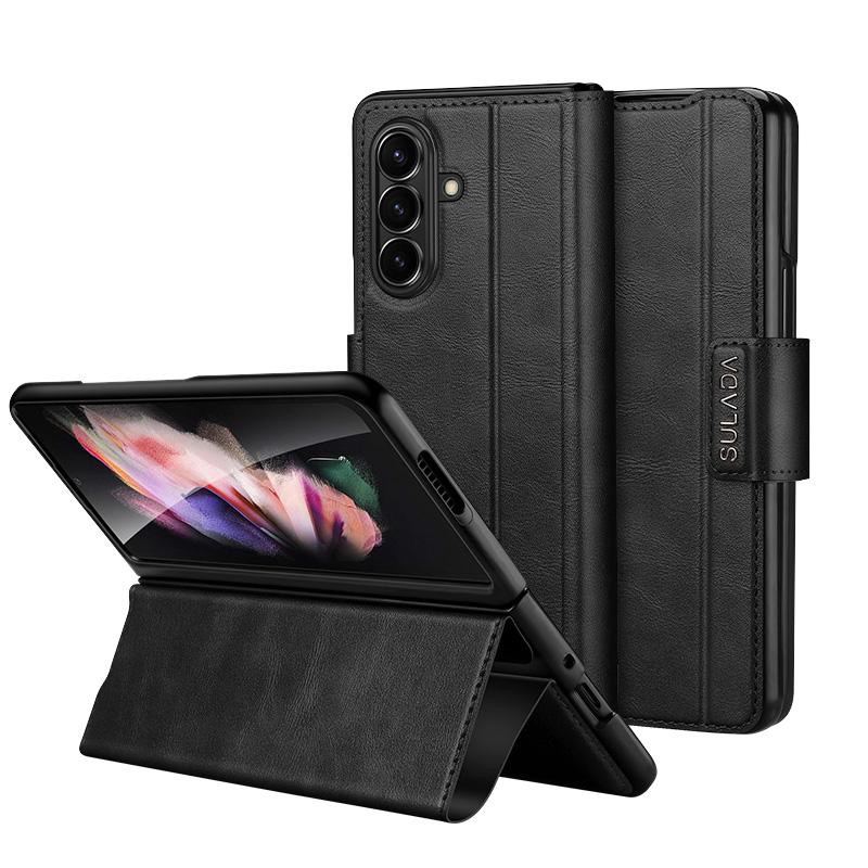For Samsung Galaxy Z Fold7 5G SULADA All-inclusive Magnetic Snap Flip Leather Phone Case