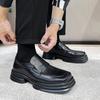 Туфли на платформе в британском стиле, маленькие кожаные туфли с квадратным носком, мужские весенне-осенние, новые повседневные туфли на подошве Muffin Sole 36770-T