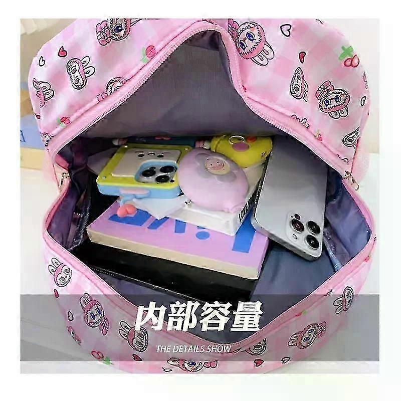 Labubu Schoolbag Students Backpack Kindergarten Cartoon Shoulder Bag Boy Girl Anime Travel Large-capacity Commute Knapsack Gift less