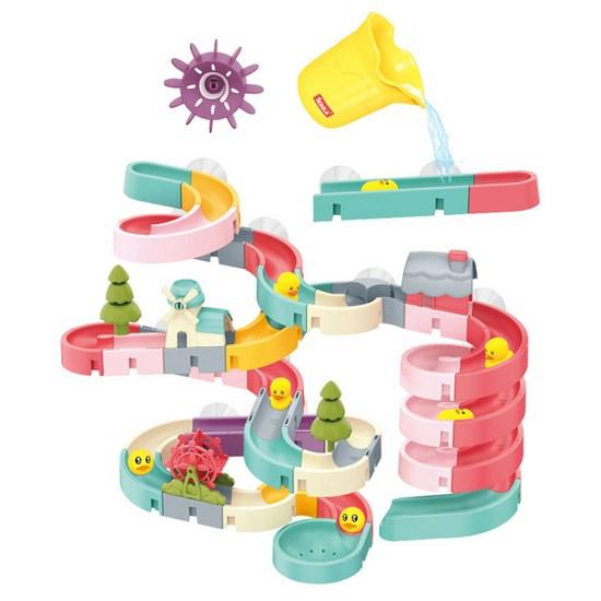 Playmax Spinning Water Slide Block 72p, Korean Bath Toys