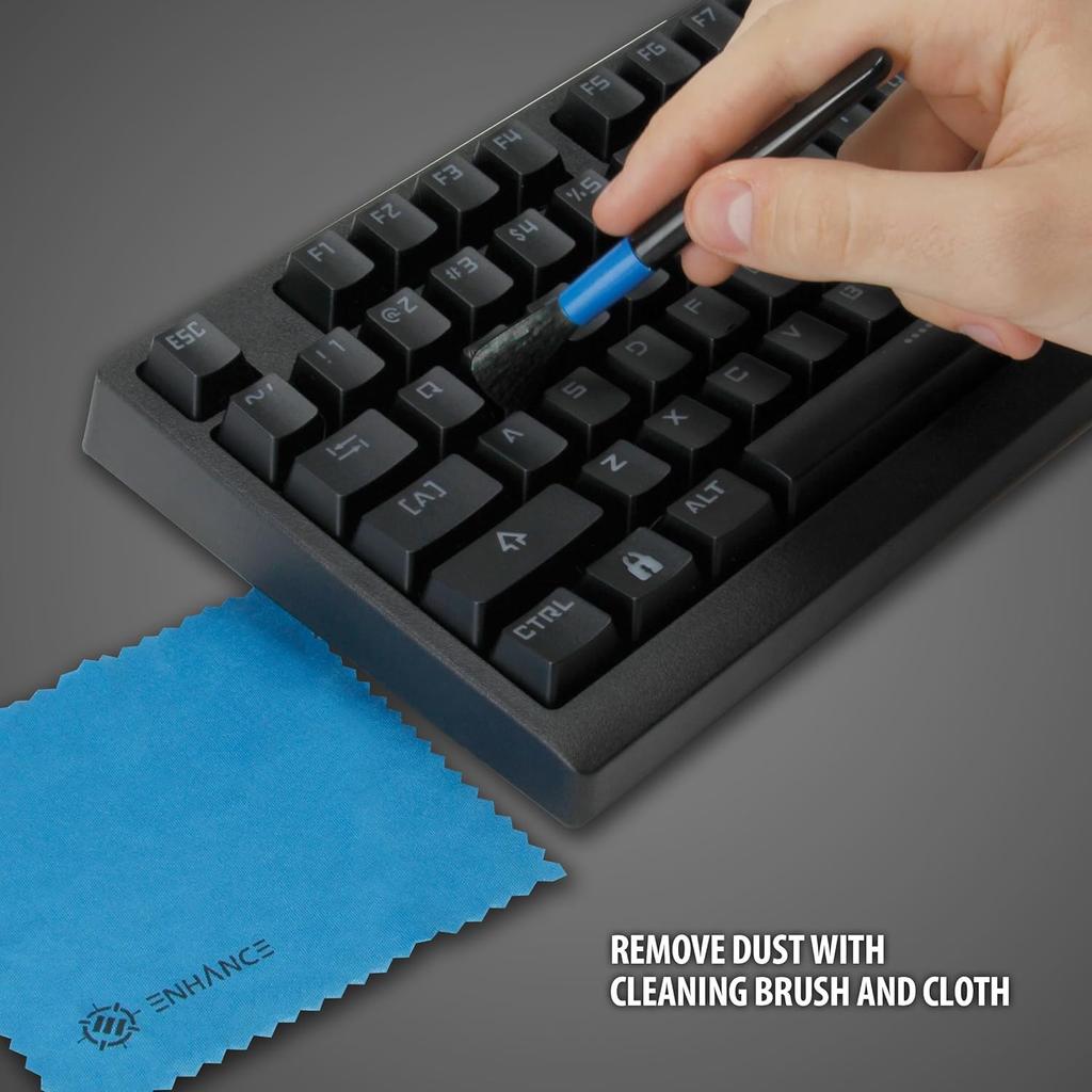 ENHANCE O Rings Mechanical Keyboard Dampener - Quiet Switch Dampeners Kit 50A Clear (140pcs), Keycap Puller, Keyboard Brush, Cloth and Accessory Bag