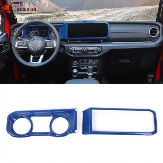 2x Dash Cover Navigation GPS Screen Frame Panel Trim For Jeep Wrangler JL JT 24+