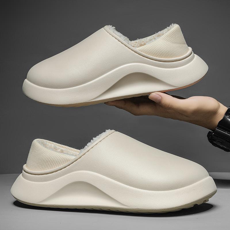 Модные мужские зимние хлопковые тапочки, повседневная удобная обувь для дома, новая мужская мода, уникальный дизайн для улицы, мужские тапочки, сохраняющие тепло