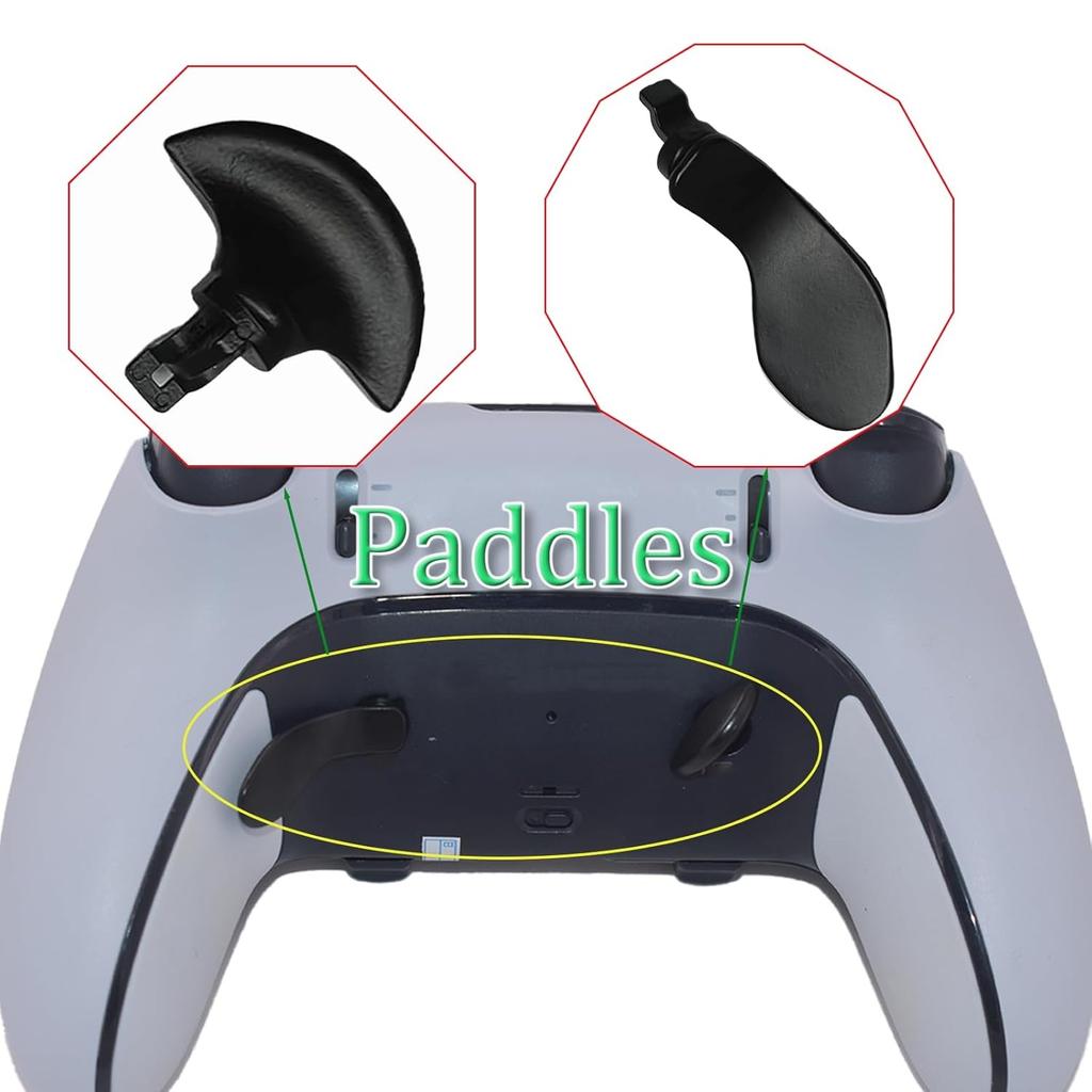 4 Pcs Back Paddles Replacement Rear Paddles for PS5 Dual Sense Edge Controller Rear Parts,Interchangeable Metal Rear for PS5 Dual Sense Controller