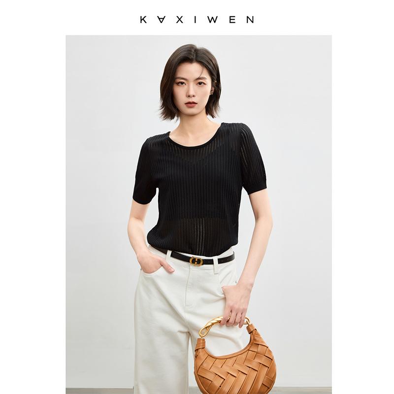 Acetic acid fashion lace up knitted sweater