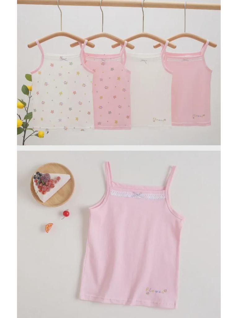 Хлопковая кружевная майка для девочек – летняя майка в корейском стиле для малышей и детей