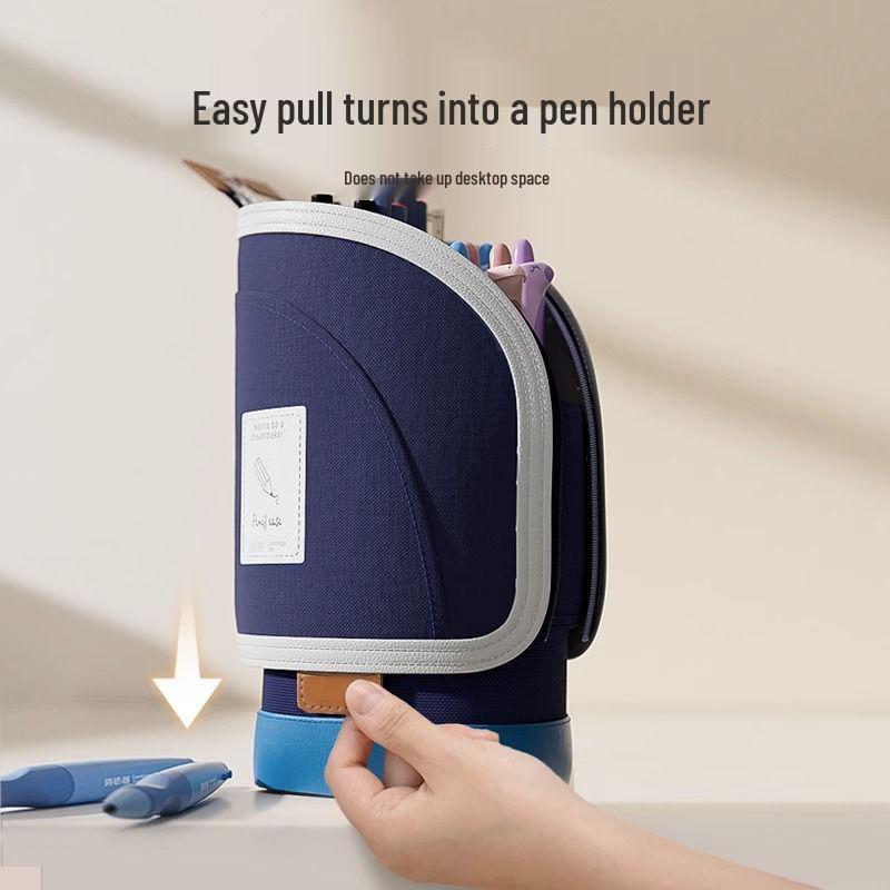 Вместительный выдвижной пенал-подставка для учеников начальной школы