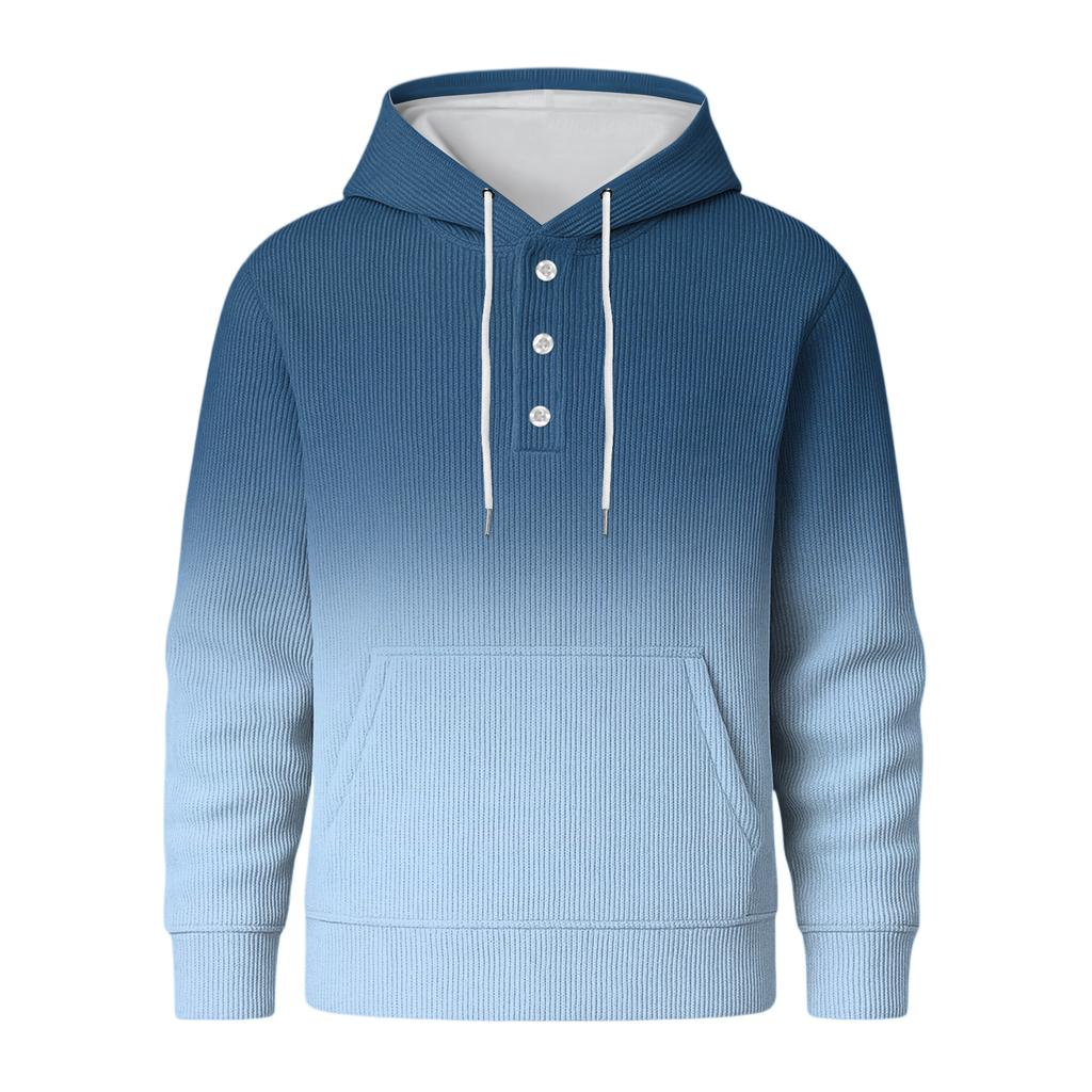 Men's Knit Hooded Sweatshirt Casual Long-Sleeve Sweatshirt