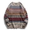Мужской осенне-зимний свитер с круглым вырезом и длинными рукавами, большой размер, теплый вязаный повседневный свитер