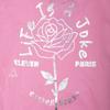 Детская однотонная хлопковая вышитая розовая футболка ELEVEN PARIS