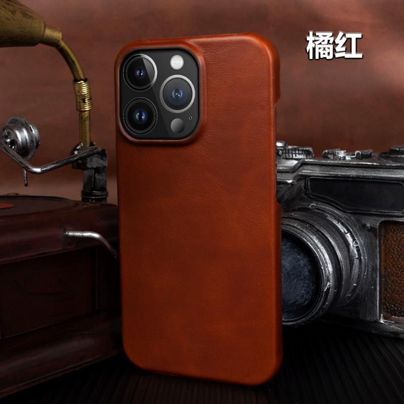 Premium Genuine Leather Phone Case IPhone 18 Pro Max 17 16 15 14 Series Shockproof Protective Cover