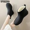 Winter Cold-proof Warm Rain Boots Ladies Water Shoes Cotton Thickened Outdoor Rain Boots Adult Non-slip Kitchen Work Shoes