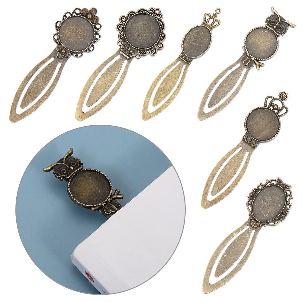 Bronze Color Retro Vintage Cabochon Base Cameo Setting Iron Metal Bookmark Cabochon Settings