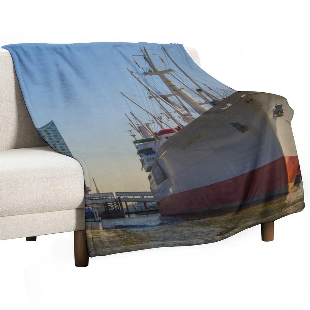 Cap San Diego - Hamburg Throw Blanket Sofa Quilt Luxury Designer halloween Luxury Blankets