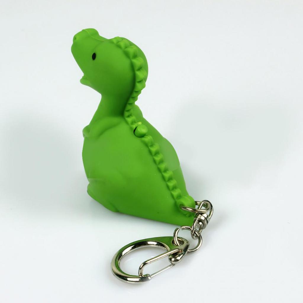 Creative LED Light Sound Cute Dinosaur Keychain Pendant Decor Key Ring Ornament