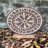 Viking Wooden Shield Knight Battle Medieval Warrior Round Carving Cosplay Wall