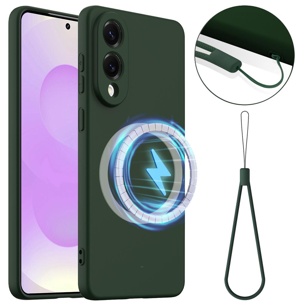 For Samsung Galaxy S25 Edge Case Compatible with MagSafe Anti-Drop Liquid Silicone Phone Cover