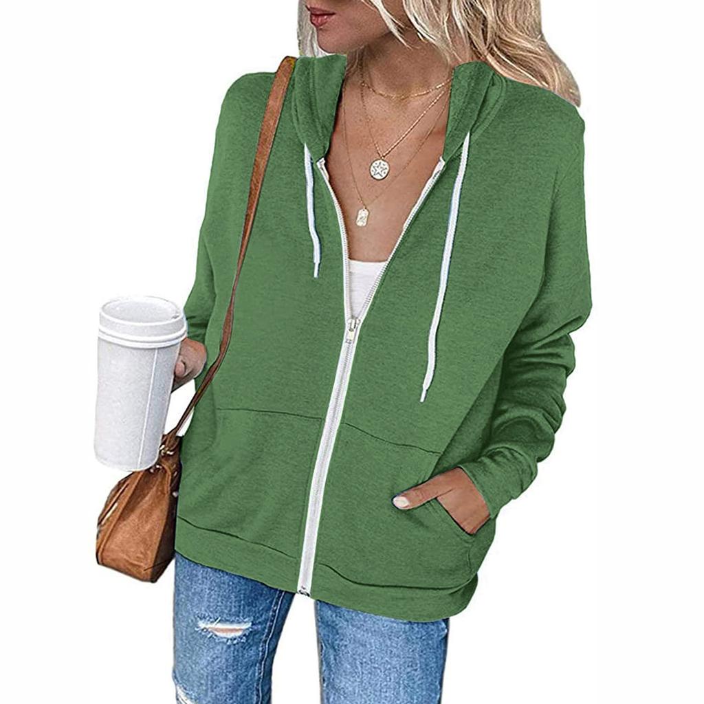 Lightweight Zip Up Hoodies For Women Hooded Sweatshirts Long Sleeve Thin Jacket With Zipper Cardigan