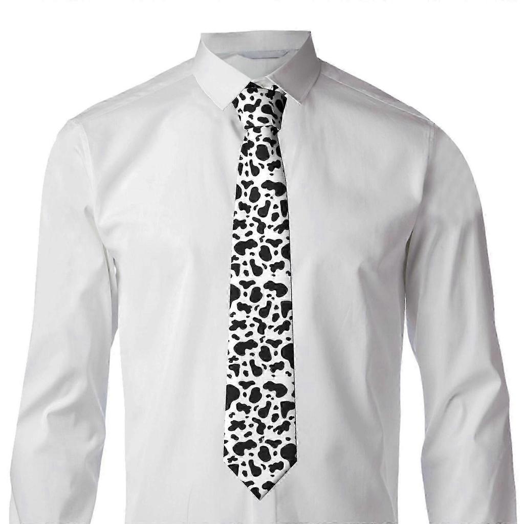 Cow Print Men'S Necktie Fashion Neck Tie Skinny Ties Gifts For Weddings, Groom, Business Party