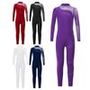 Kids Girls Rhinestones Long Sleeves Full Body Jumpsuit Romper Leotard Unitard for Ballet Dance Gymnastics