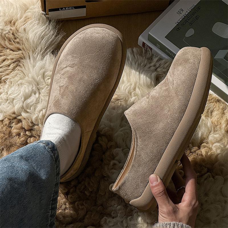 Thick-soled Heightening Boken Shoes Autumn and Winter 2025 Lazy Bag Head Half Slippers Outer Wear Warm One Pedal 35225-J