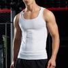 Мужской спортивный жилет с квадратным вырезом, приталенный, дышащий, мягкий, поглощающий пот, сплошной цвет, средней длины, эластичный, повседневный, для бега, тренажерный зал, майка, майка