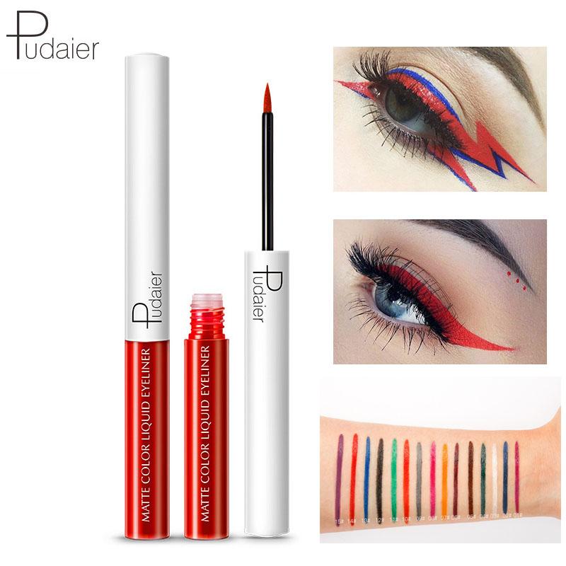 Pudaier Быстросохнущая водостойкая и устойчивая к поту жидкая подводка для глаз не размазывает косметику. Цветная подводка для глаз.
