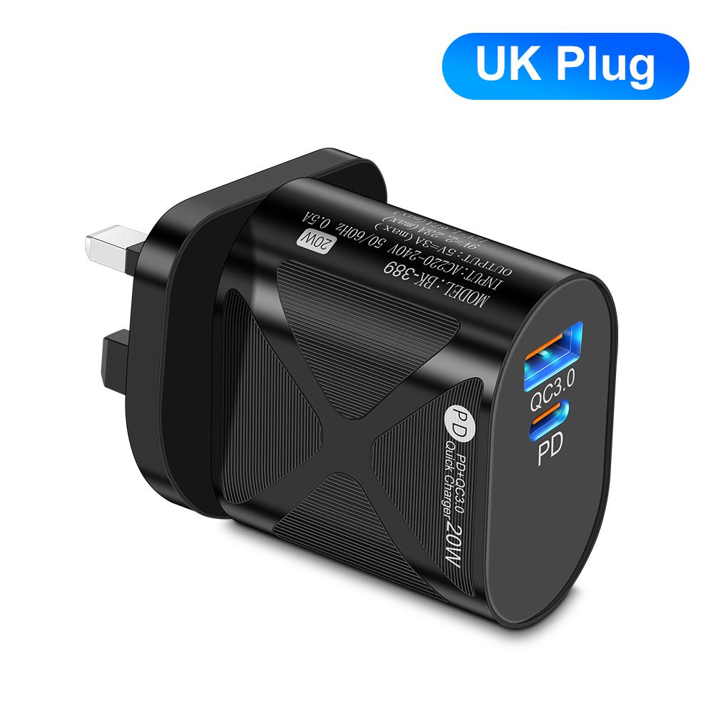 20 Вт PD быстрое зарядное устройство QC 3.0 USB C зарядное устройство для iPhone 16 Pro 15 14 13 12 Xiaomi зарядное устройство для мобильного телефона адаптер быстрой зарядки