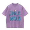 Ретро-стираемая винтажная футболка Мужская и женская футболка рэпера Juice Wrld Футболка City Fashion Футболка Популярная хип-хоп футболка
