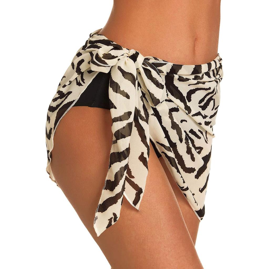 Women's Sarong Beach Wrap Skirt Transparent Bikini Wrap Cover Up Swimsuit
