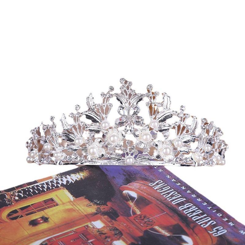 Жемчужная корона со стразами, сплав, корона для волос принцессы, свадебное платье, аксессуары, простая свадебная тиара, аксессуары для волос