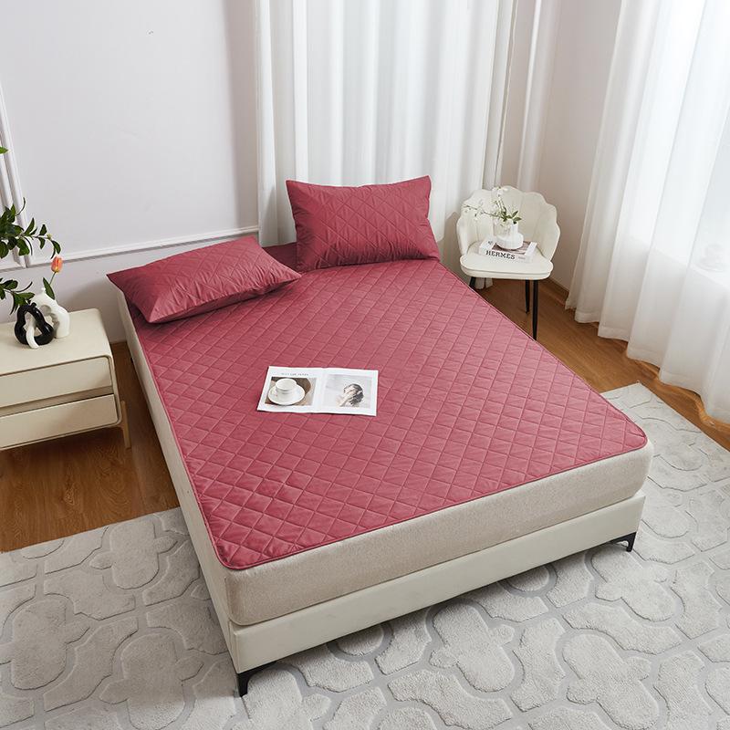 Водонепроницаемый стеганый наматрасник с резинками, пылезащитный чехол с противоскользящим покрытием
