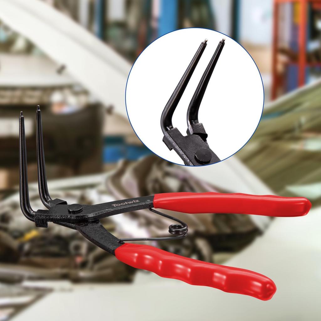 Toolwiz Snap Ring Pliers with Curved Jaws for Snap Rings with for and Repair and Maintenance ASP-01 (Red) 1.27mm Holes, Trucks, Motorcycles, Cars,