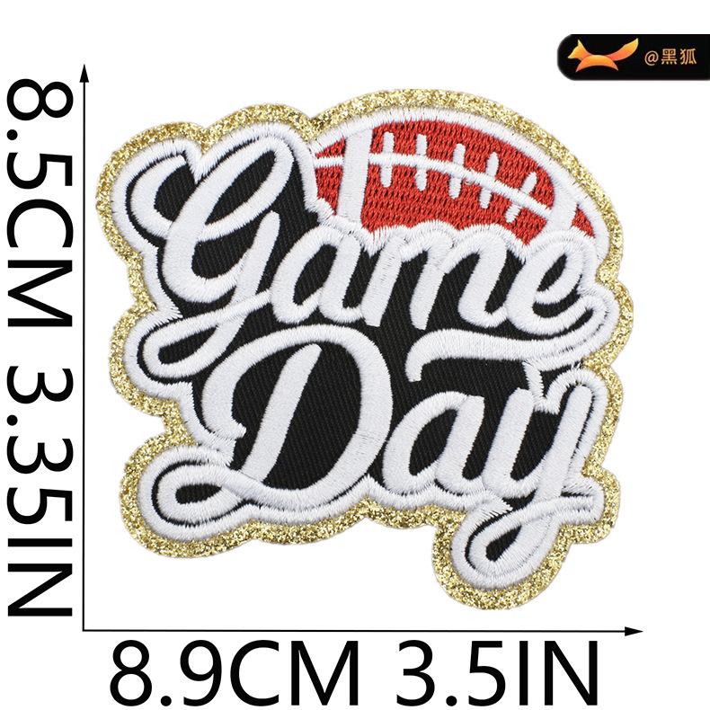 Black Fox Glitter Powder Football Chenier Embroidery Cloth Sticker Baseball Uniform Decoration Diy Patch