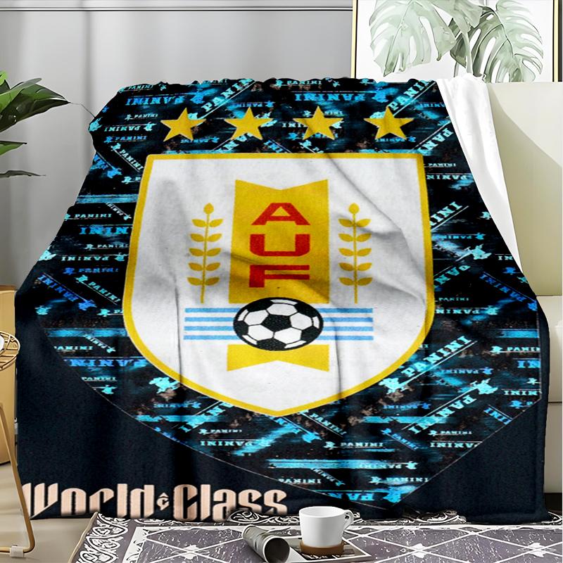 1PC Uruguay national football Printed Soft Flannel Blanket Throw for Adult Bedroom Living Room Sofa Camping Travel Fan gifts Christmas Gifts