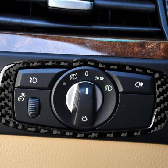 Наклейка на накладку фар из углеродного волокна, рамка переключателя BMW для X5 E70 X6 E71 X5 E60