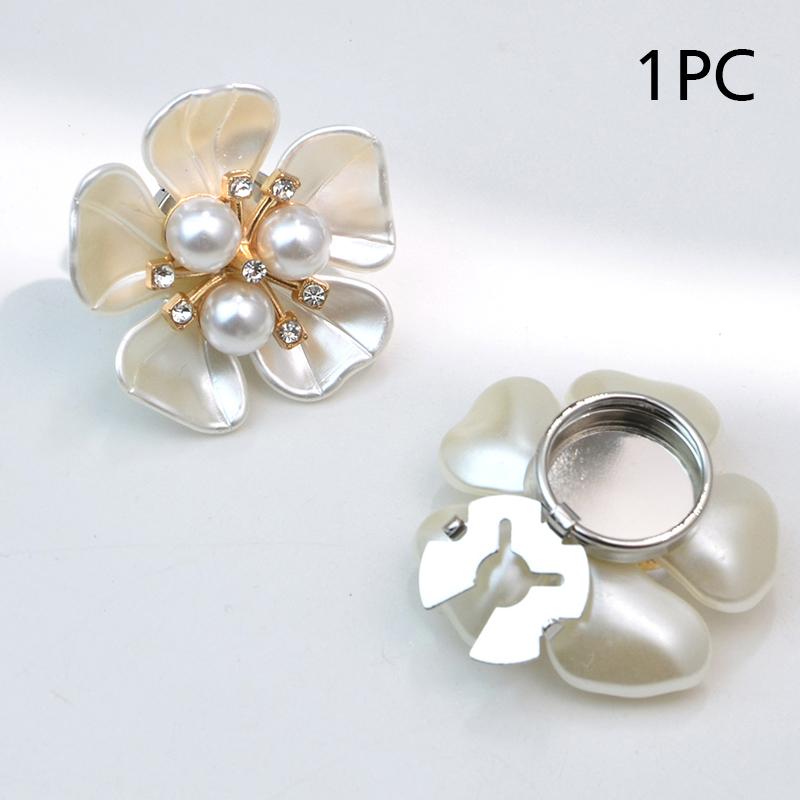 1 шт. Ювелирные изделия Жемчуг Пятилепестковый цветок Форма Подарочные аксессуары Изысканная накладка на пуговицу Свадебные запонки Элегантные 32/29x17 мм