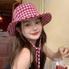 Японская шляпа Y2k Fishmen, клетчатая панама, весенняя шляпа от солнца с широкими полями, для путешествий