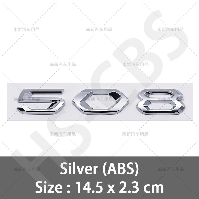 SQOB1 3D ABS 408 4008 508 5008 508L Letter Emblem GT Rear Trunk Badge Logo For Peugeot 408 508 4008 5008 508L Car Styling Accessories