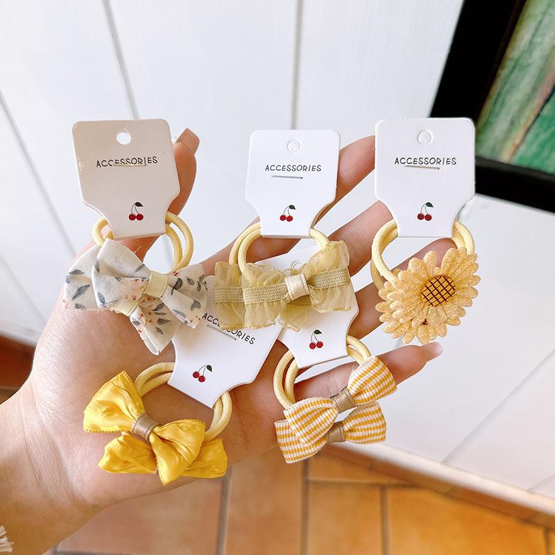 5Pair Cute Hair Band for Girls Sweet Pricess Fashion Hair Rope for Toddler Girl Lovely Elastic Hair Band Baby Headwear