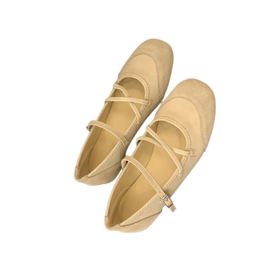 2025 French Gentle Mary Jane Shoes Women's Flat-soled Evening Soft-soled Ballet Shoes