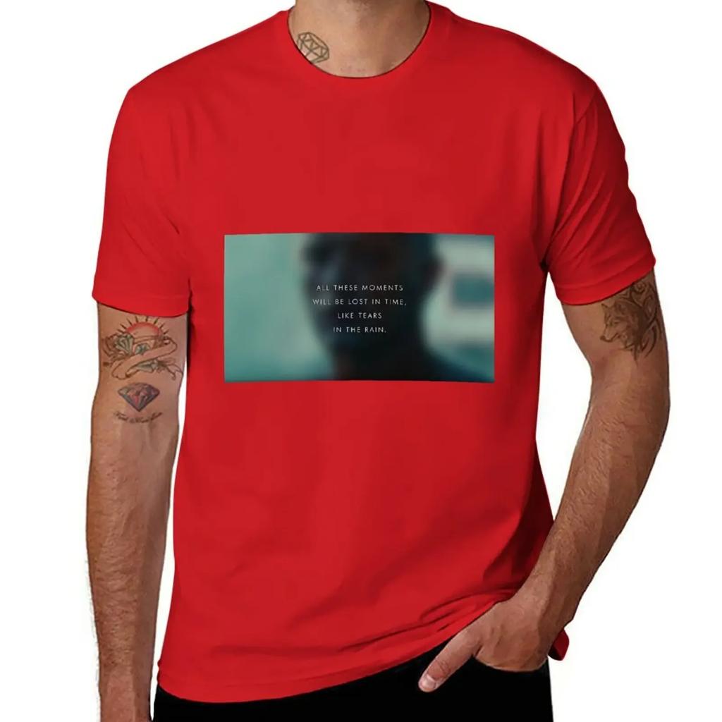 ;Tears in the rain poster T-Shirt for a boy oversizeds customizeds men clothings