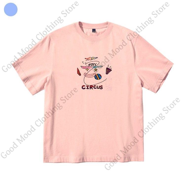 Cotton T Shirt Fashion Trend Star Graffiti Hand Drawn Print Tshirt Kpop Same Fans Tops Summer High Quality Short Sleeve Tee